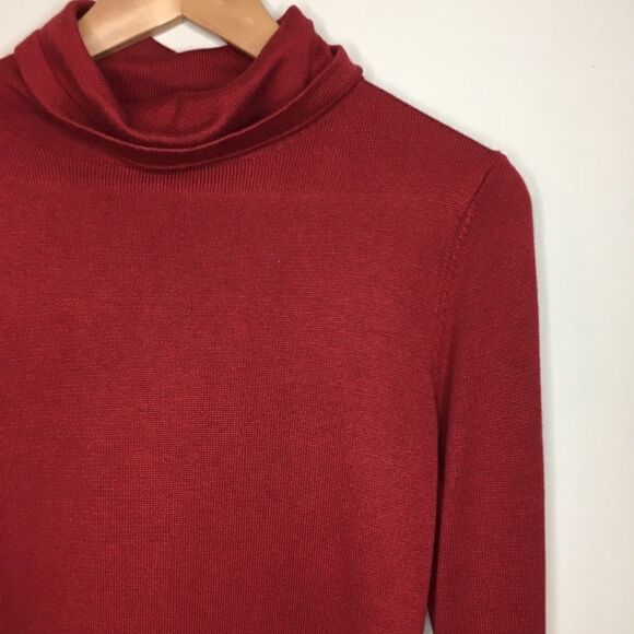 Moda Intl Sz M Red Silk Wool Sweater - Picture 1 of 8